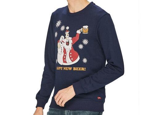 BLEND Felpa Natale Babbo Natale Beer Blu 20707101 - Sandrini Calzature e Abbigliamento