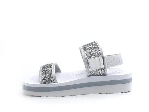 BLUGIRL Blumarine Lovely 03 Sandalo Glitter Bianco Silver 6A2507TX241 - Sandrini Calzature e Abbigliamento