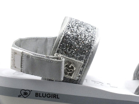 BLUGIRL Blumarine Lovely 03 Sandalo Glitter Bianco Silver 6A2507TX241 - Sandrini Calzature e Abbigliamento