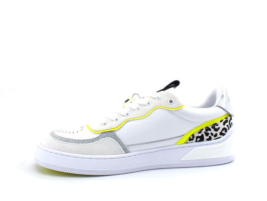 BLUGIRL Blumarine Wow 01 Sneaker Glitter Bianco Yellow Fluo 6A2509PX106 - Sandrini Calzature e Abbigliamento