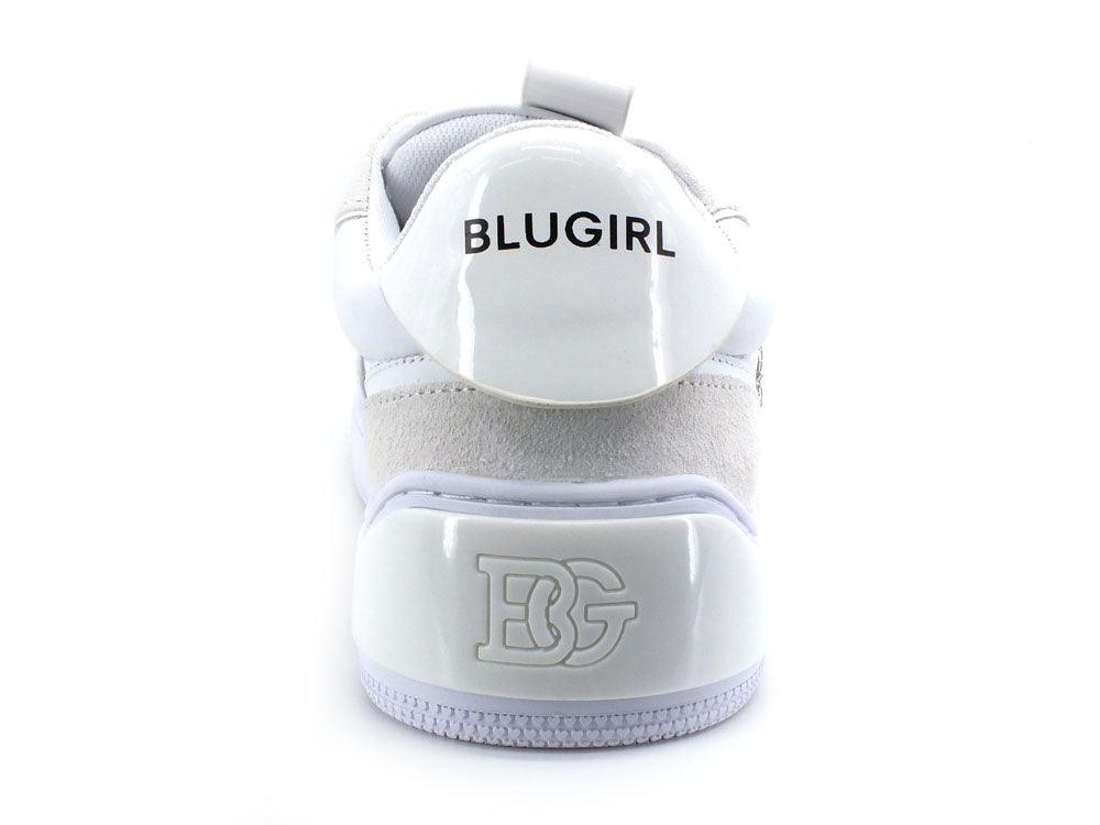 BLUGIRL Blumarine Wow 01 Sneaker Suede Bianco White 6A2509PX245 - Sandrini Calzature e Abbigliamento