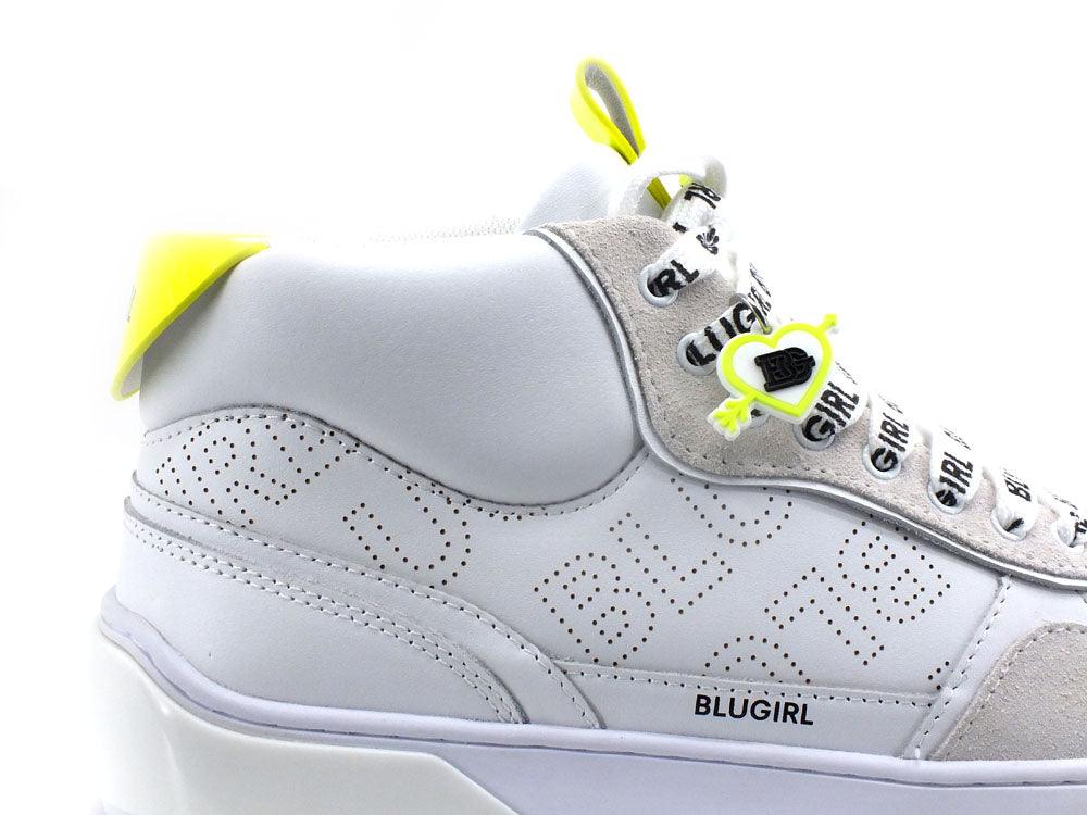BLUGIRL Blumarine Wow 02 Sneaker Pelle White Yellow 6A2511PX246 - Sandrini Calzature e Abbigliamento