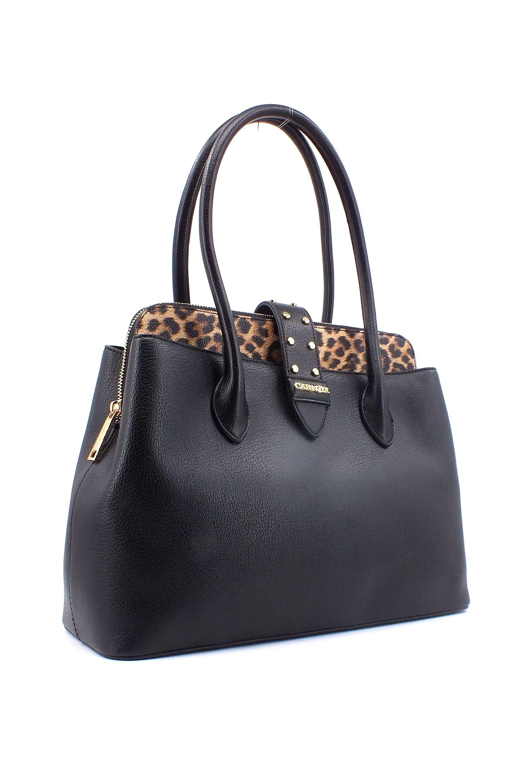 CAFENOIR Borsa Tote Nero Maculato WO0501 - Sandrini Calzature e Abbigliamento