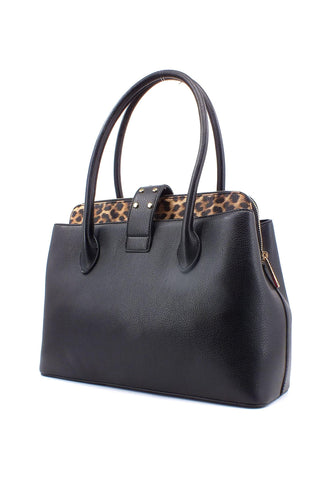 CAFENOIR Borsa Tote Nero Maculato WO0501 - Sandrini Calzature e Abbigliamento