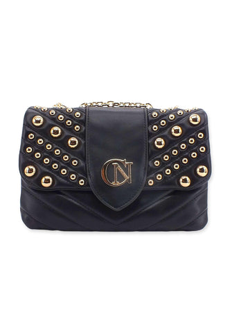 CAFENOIR Borsa Tracolla Borchie Nero ZG0302 - Sandrini Calzature e Abbigliamento