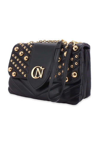 CAFENOIR Borsa Tracolla Borchie Nero ZG0302 - Sandrini Calzature e Abbigliamento