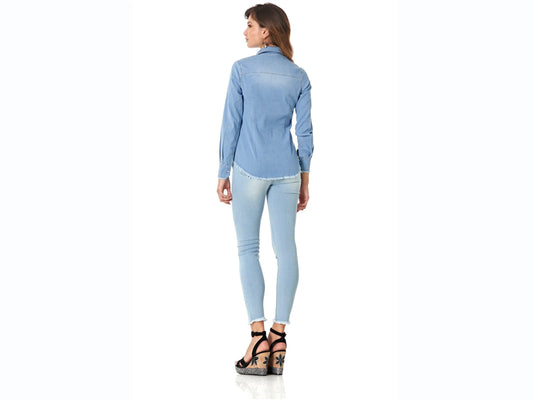 CAFENOIR Camicia Jeans Sfrangiata Bleach JJ6270 - Sandrini Calzature e Abbigliamento