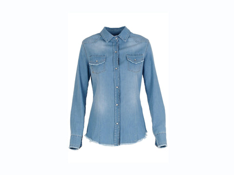 CAFENOIR Camicia Jeans Sfrangiata Bleach JJ6270 - Sandrini Calzature e Abbigliamento