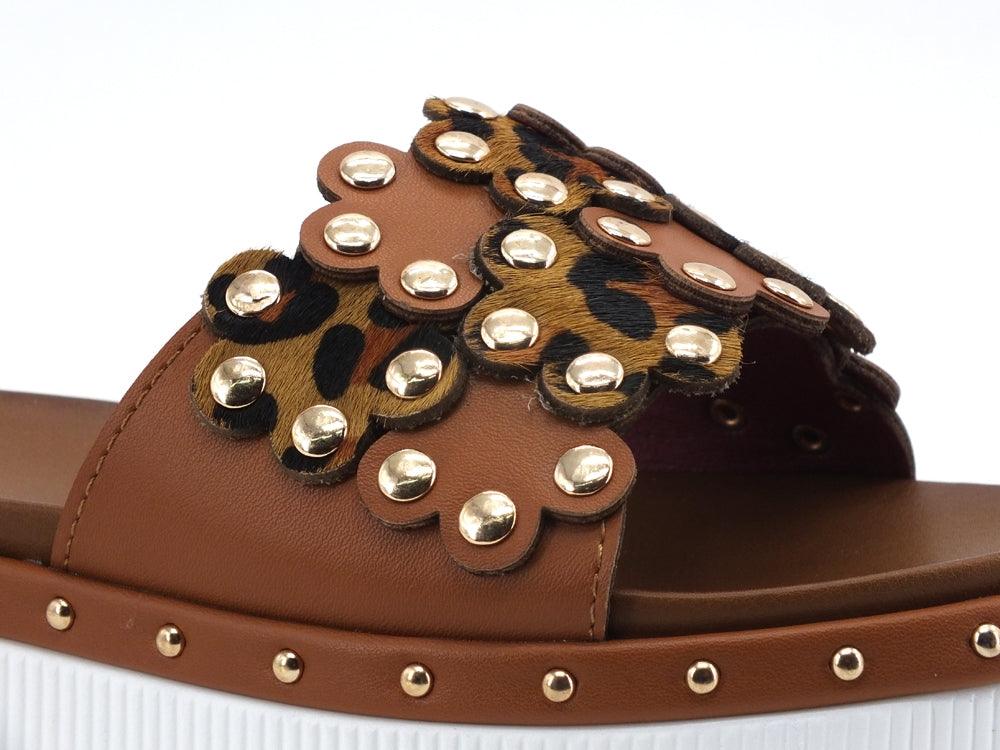 CAFENOIR Ciabatta Platform Inserto Cuoio Maculato GC9310 - Sandrini Calzature e Abbigliamento