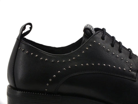 CAFENOIR Derby Pelle Borchie Nero EB1040 - Sandrini Calzature e Abbigliamento