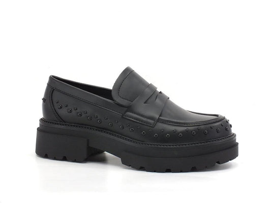CAFENOIR Mocassino Borchie Carrarmato Nero EC9320 - Sandrini Calzature e Abbigliamento