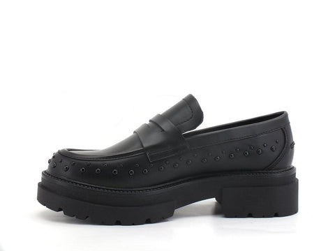 CAFENOIR Mocassino Borchie Carrarmato Nero EC9320 - Sandrini Calzature e Abbigliamento