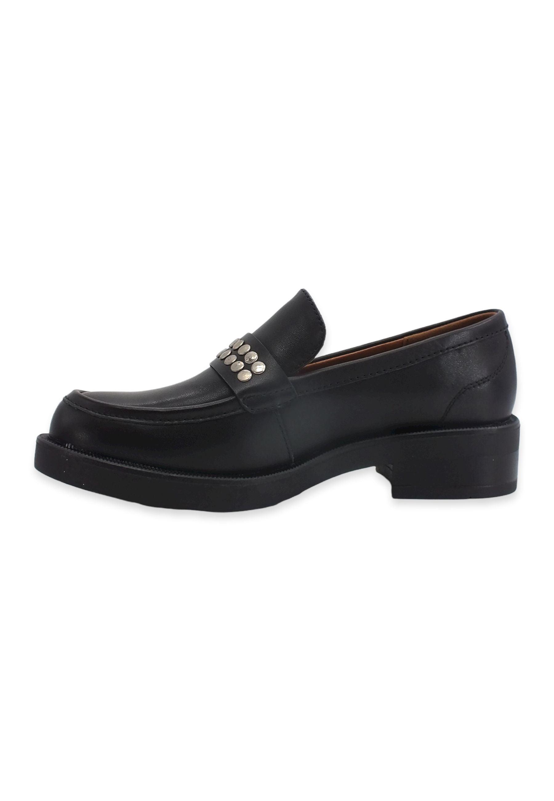 CAFENOIR Mocassino Borchiette Donna Nero EA1702 - Sandrini Calzature e Abbigliamento