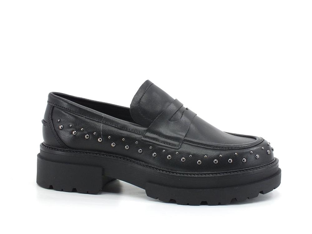 CAFENOIR Mocassino Combact Borchie Nero EC1220 - Sandrini Calzature e Abbigliamento