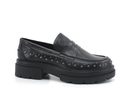 CAFENOIR Mocassino Combact Borchie Nero EC1220 - Sandrini Calzature e Abbigliamento