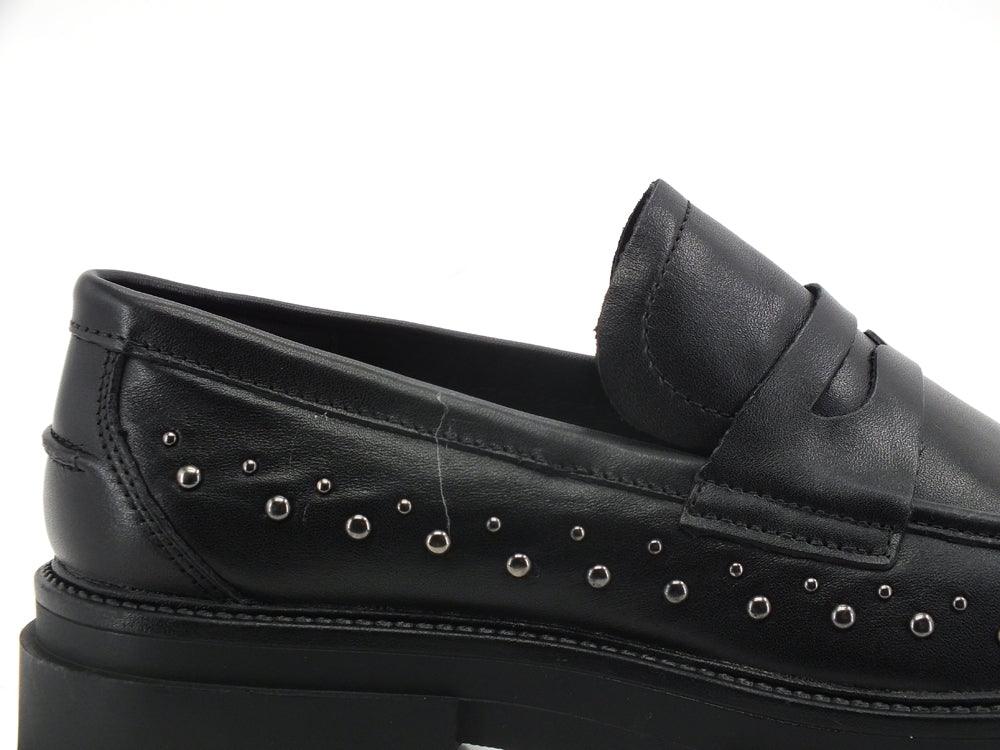CAFENOIR Mocassino Combact Borchie Nero EC1220 - Sandrini Calzature e Abbigliamento