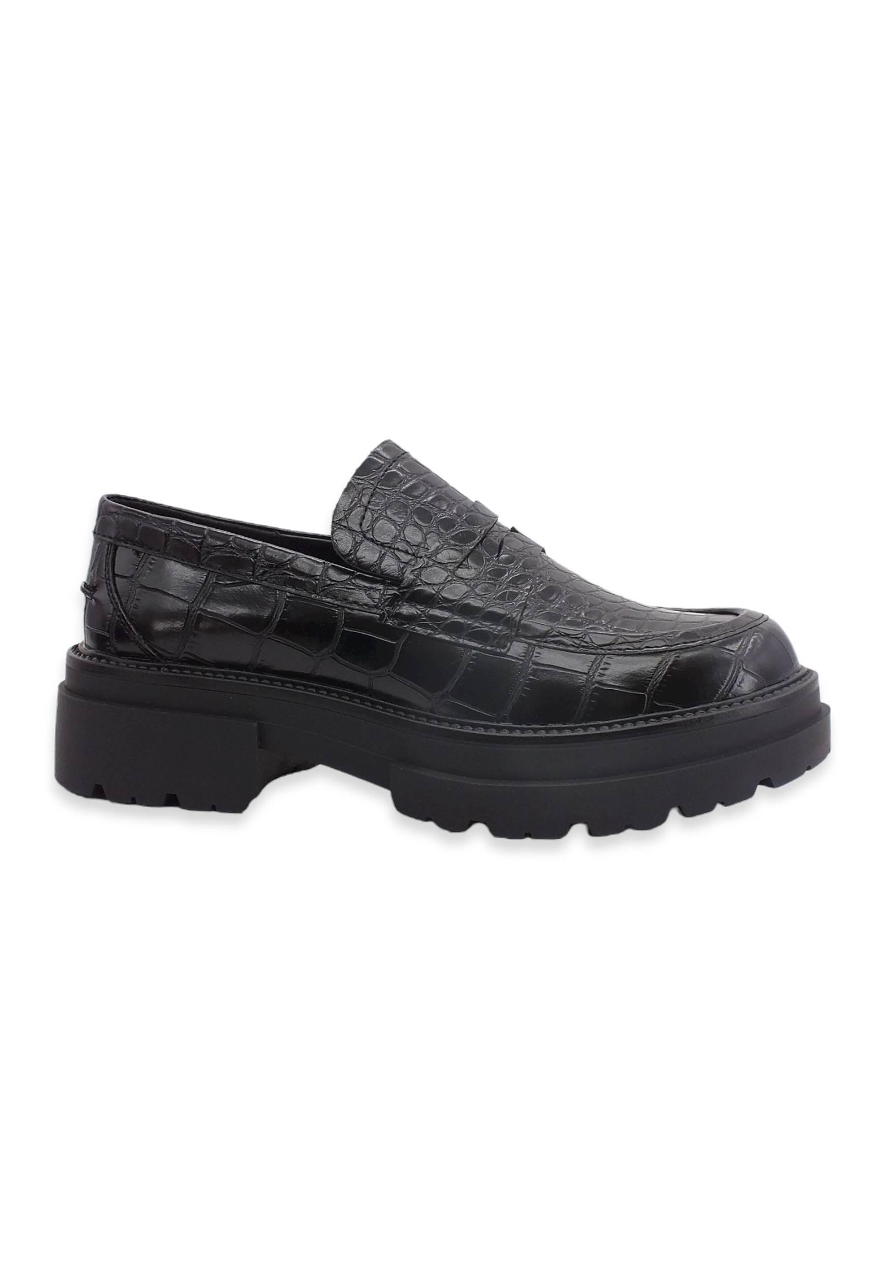 CAFENOIR Mocassino Croco Donna Nero EC8220 - Sandrini Calzature e Abbigliamento