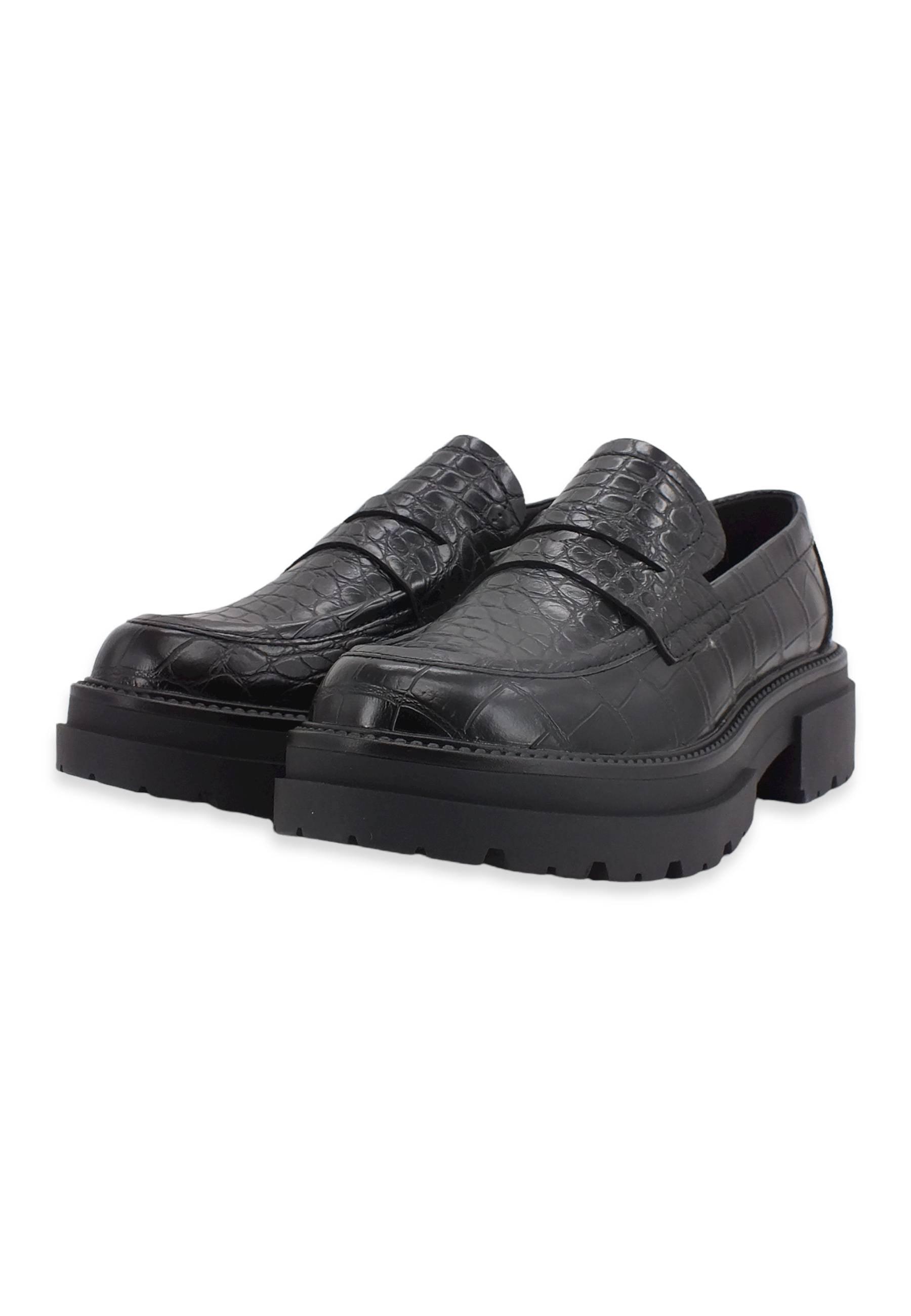 CAFENOIR Mocassino Croco Donna Nero EC8220 - Sandrini Calzature e Abbigliamento