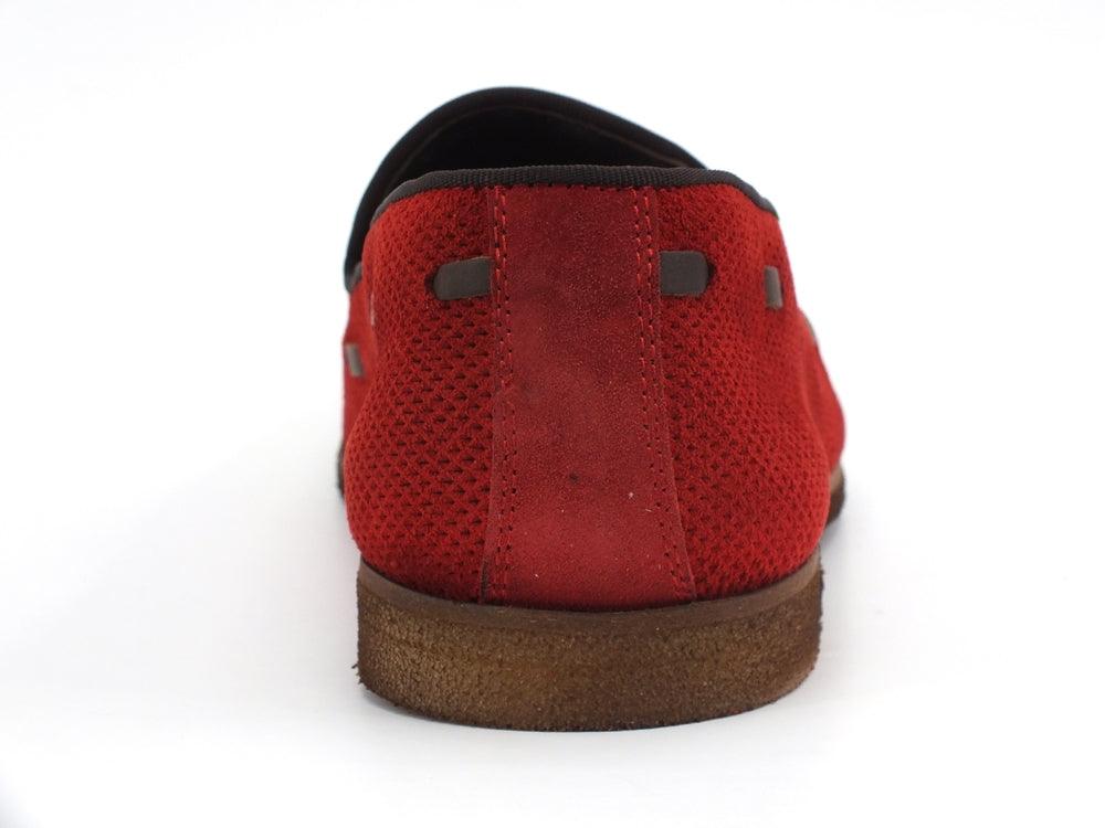 CAFENOIR Mocassino Nabuk Traforato Pelle Rosso RE6210 - Sandrini Calzature e Abbigliamento