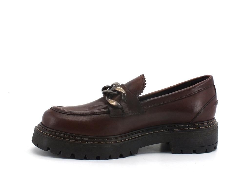 CAFENOIR Mocassino Pelle Platform Catena Tabacco FM1220 - Sandrini Calzature e Abbigliamento