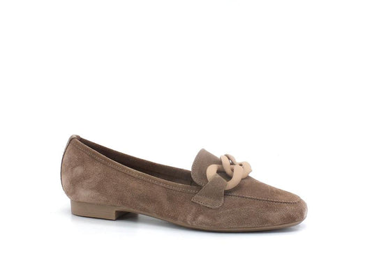 CAFENOIR Mocassino Suede Catena Beige Taupe EG6000 - Sandrini Calzature e Abbigliamento