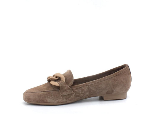 CAFENOIR Mocassino Suede Catena Beige Taupe EG6000 - Sandrini Calzature e Abbigliamento