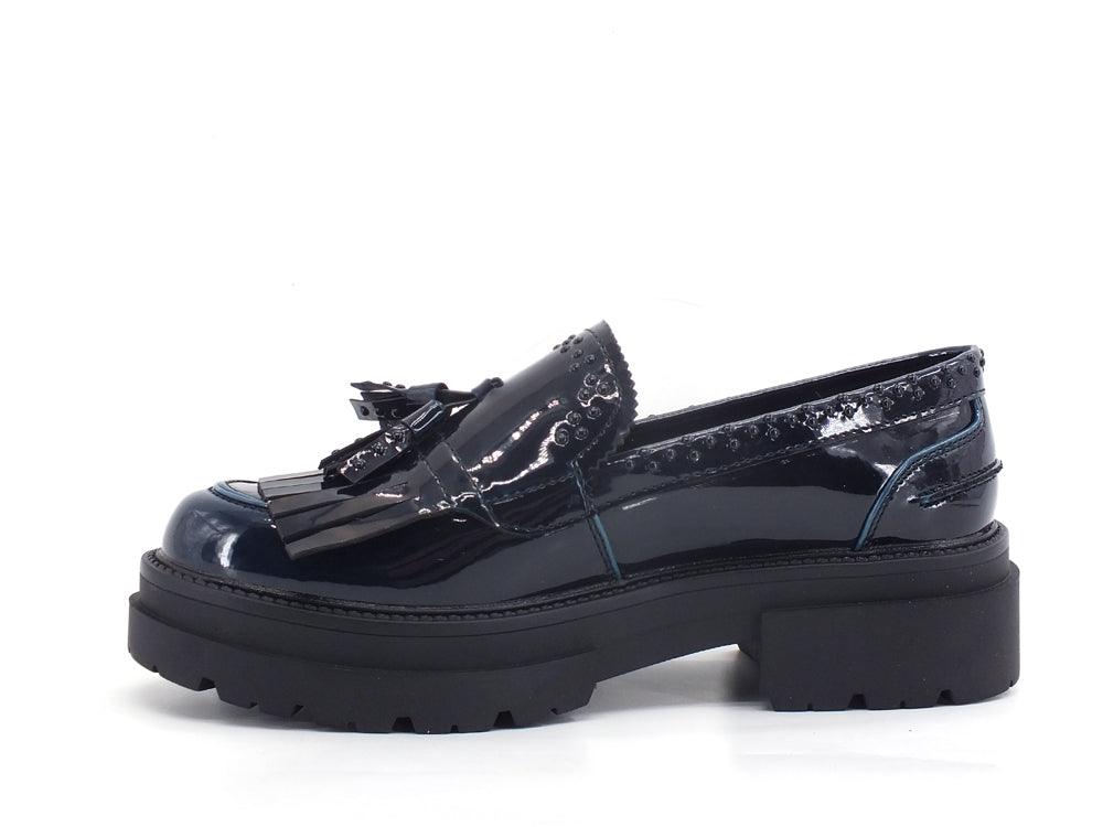 CAFENOIR Mocassino Vernice Frange Blu EC9210 - Sandrini Calzature e Abbigliamento