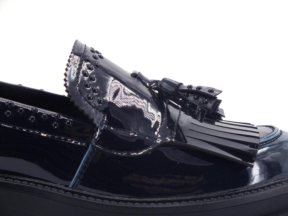 CAFENOIR Mocassino Vernice Frange Blu EC9210 - Sandrini Calzature e Abbigliamento