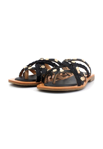 CAFENOIR Sandalo Corda Donna Nero GH1007 - Sandrini Calzature e Abbigliamento