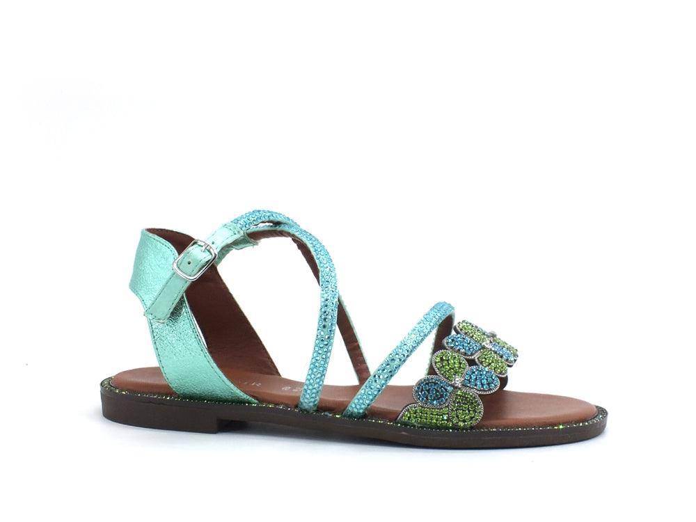 CAFENOIR Sandalo Fiori Strass Multi Turchese GD9020 - Sandrini Calzature e Abbigliamento