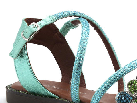 CAFENOIR Sandalo Fiori Strass Multi Turchese GD9020 - Sandrini Calzature e Abbigliamento