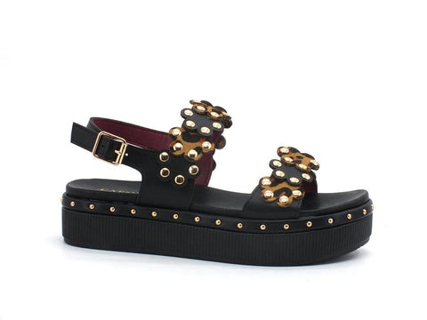 CAFENOIR Sandalo Platform Inserto Nero Maculato GC9320 - Sandrini Calzature e Abbigliamento