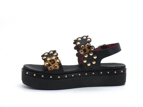 CAFENOIR Sandalo Platform Inserto Nero Maculato GC9320 - Sandrini Calzature e Abbigliamento