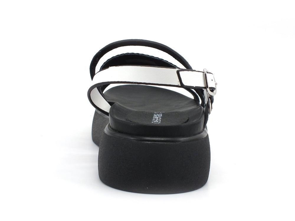 CAFENOIR Sandalo Platform Listini Pietre Animalier Nero Bianco HL9370 - Sandrini Calzature e Abbigliamento