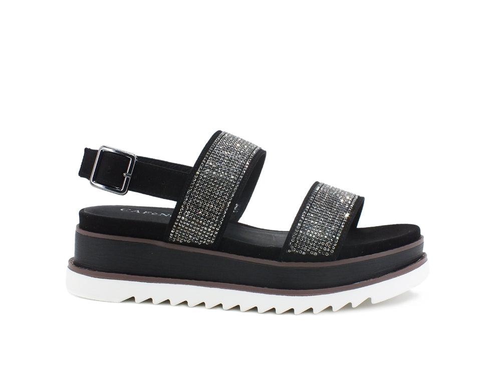 CAFENOIR Sandalo Strass Platform Nero HC9570 - Sandrini Calzature e Abbigliamento