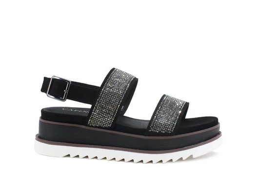 CAFENOIR Sandalo Strass Platform Nero HC9570 - Sandrini Calzature e Abbigliamento