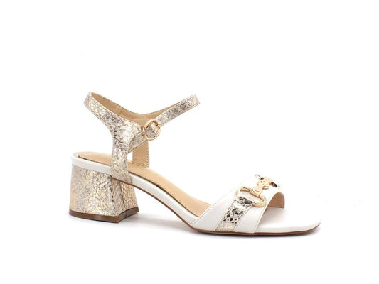 CAFENOIR Sandalo Tacco Bicolor Platino LB9180 - Sandrini Calzature e Abbigliamento