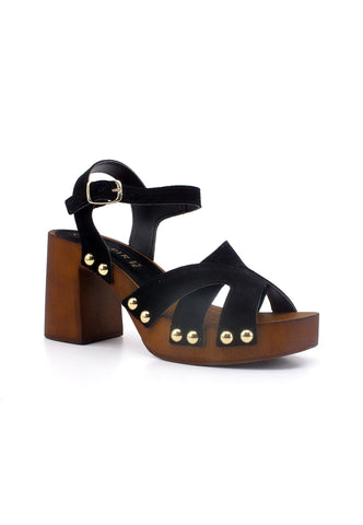 CAFENOIR Sandalo Tacco Grosso Donna Nero FB6020 - Sandrini Calzature e Abbigliamento