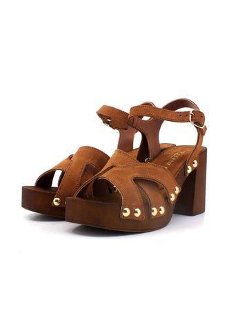 CAFENOIR Sandalo Tacco Grosso Donna Tabacco FB6020 - Sandrini Calzature e Abbigliamento