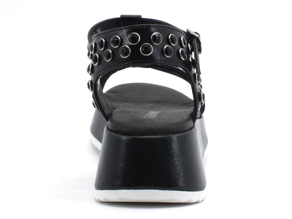CAFENOIR Sandalo Zeppa Borchie Nero GHB948 - Sandrini Calzature e Abbigliamento