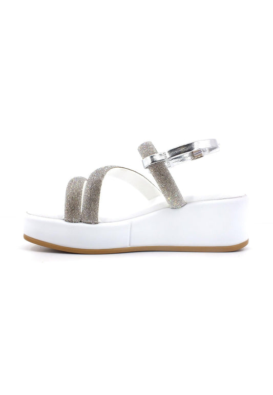 CAFENOIR Sandalo Zeppa Donna Argento Bianco HB9030 - Sandrini Calzature e Abbigliamento
