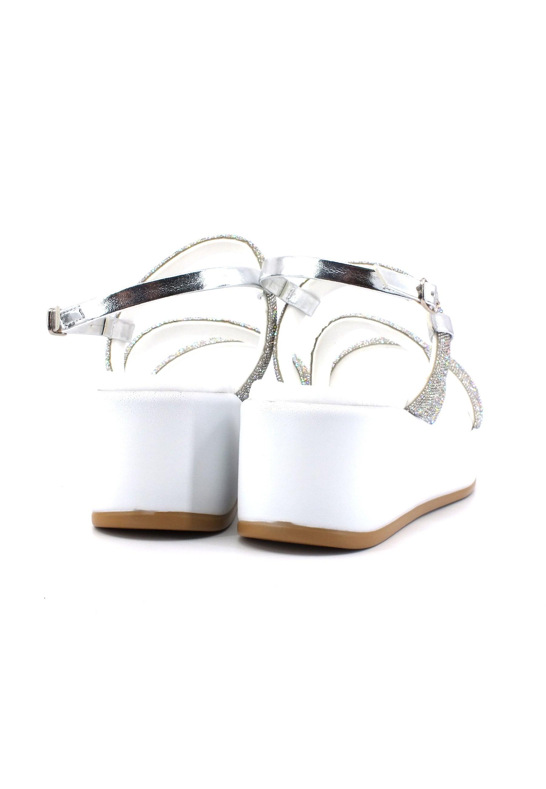CAFENOIR Sandalo Zeppa Donna Argento Bianco HB9030 - Sandrini Calzature e Abbigliamento