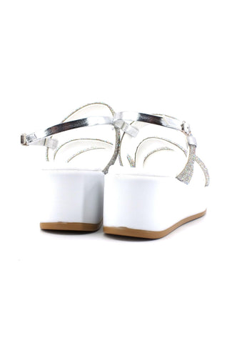CAFENOIR Sandalo Zeppa Donna Argento Bianco HB9030 - Sandrini Calzature e Abbigliamento