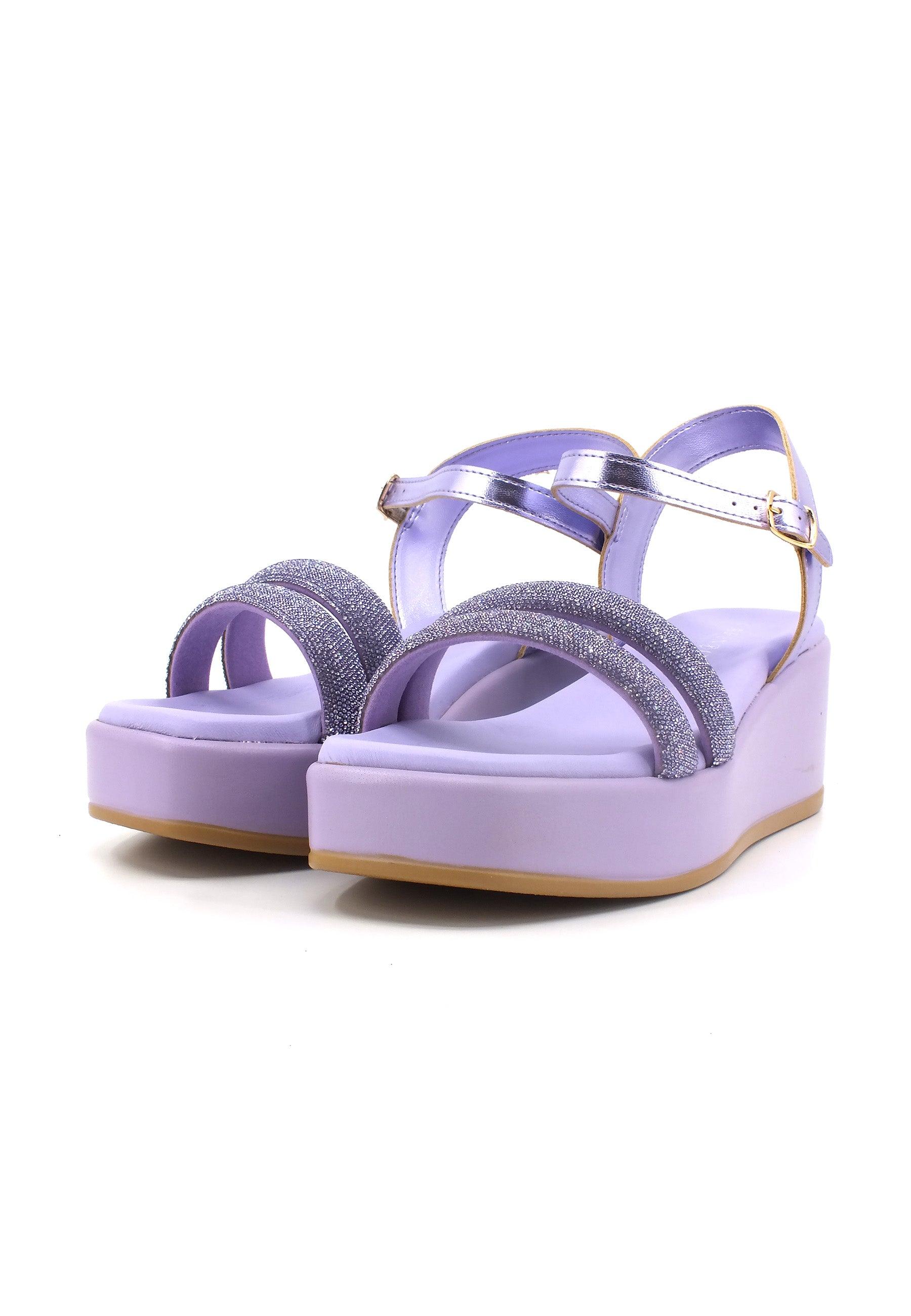 CAFENOIR Sandalo Zeppa Donna Lilla HB9051 - Sandrini Calzature e Abbigliamento
