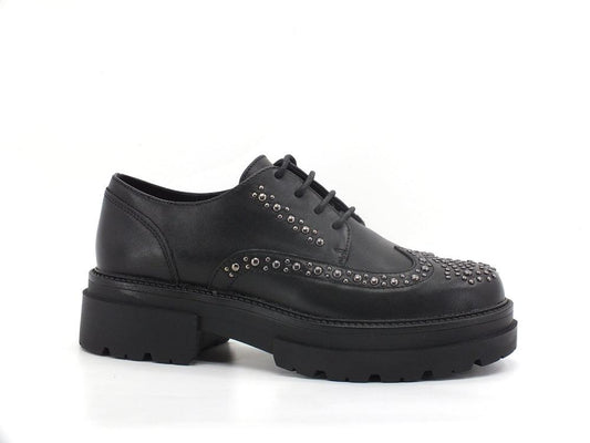 CAFENOIR Scarpa Derby Carrarmato Borchie Nero EC1240 - Sandrini Calzature e Abbigliamento