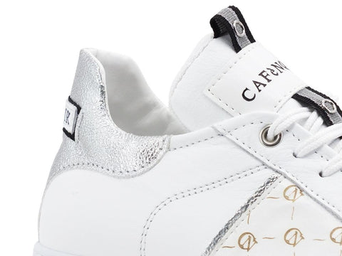 CAFENOIR Sneaker Banda Inserto Lamè Bianco DE1350 - Sandrini Calzature e Abbigliamento