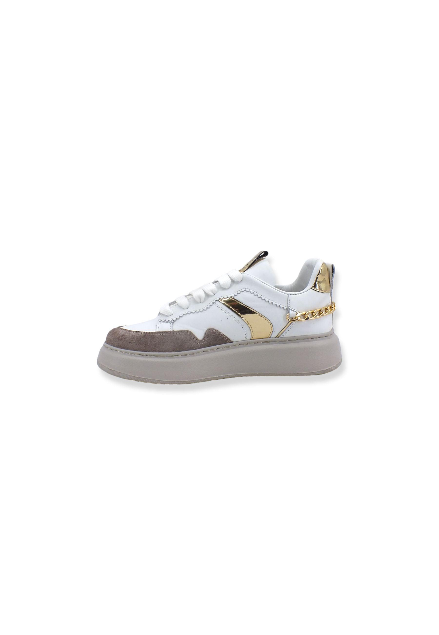 CAFENOIR Sneaker Donna Catena Gold Bianco DE1630 - Sandrini Calzature e Abbigliamento