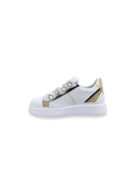 CAFENOIR Sneaker Glitter Perle Donna Bianco DE1620 - Sandrini Calzature e Abbigliamento