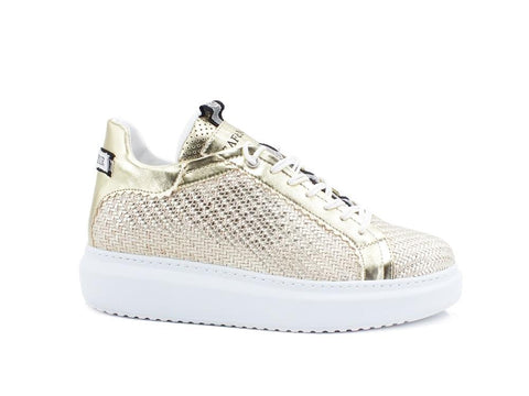 CAFENOIR Sneaker Intreccio Laminata Platino DE9230 - Sandrini Calzature e Abbigliamento