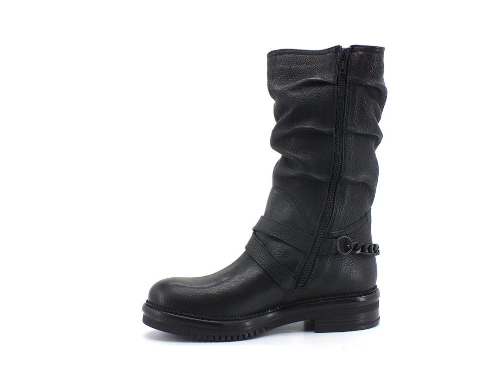CAFENOIR Stivale 3/4 Pelle Catena Nero FE1420 - Sandrini Calzature e Abbigliamento